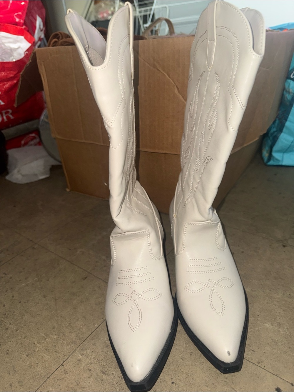Cream Cowboy Boots